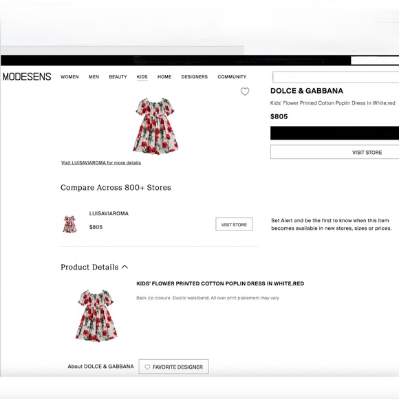 Dolce & Gabbana Kids Poppy Print Dress Size 11Years NEW - Picture 7 of 12